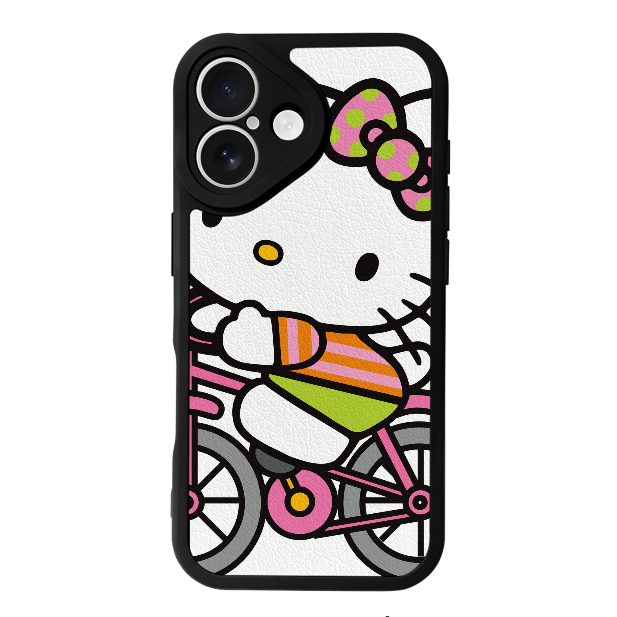 （画像用） Hello Kitty ハローキティ 【iPhone 16シリーズ対応】シリコンスマホケース（レザー調） 材質：シリコン